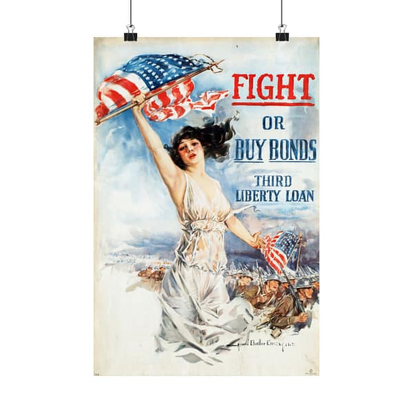 5505212746006307051_2048.jpeg Fight or Buy Bonds - Third Liberty Loan - Howard Chandler Christy (1917) - Patriotic WWI Poster Print