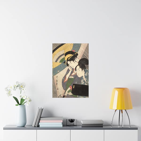 5514947136307347106_2048.jpeg Geisha and Attendant on a Rainy Night – Kitagawa Utamaro (c. 1797) – Japanese Woodblock Poster Print
