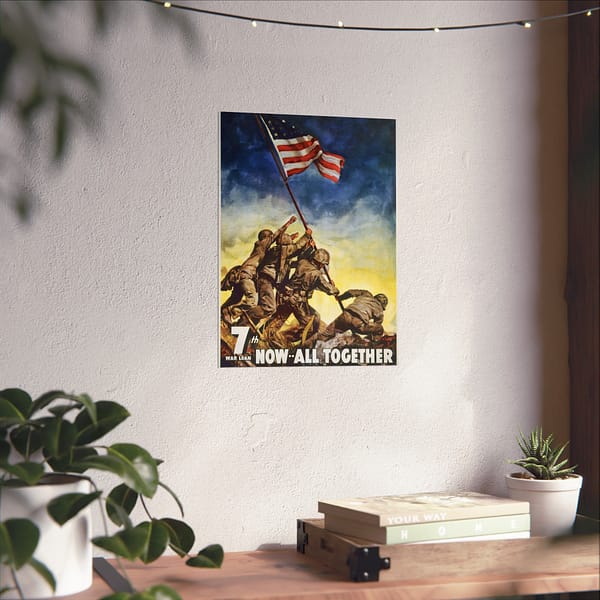 5522786293558599675_2048.jpeg 7th War Loan - Now, All Together - C.C. Beall (1945) - Patriotic WWII Poster Print