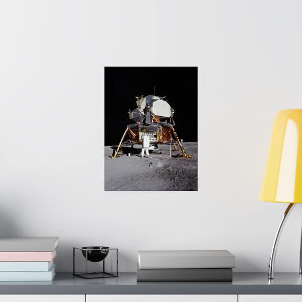 5569849694712001506_2048.jpeg Apollo 11 Lunar Lander, Buzz Aldrin on the Moon – NASA Photograph (1969) – Space Age Poster Print