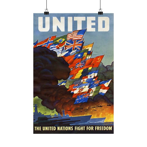5644217944185800231_2048.jpeg UNITED - The United Nations fight for freedom - Leslie Ragan (1943) - Patriotic WWII Poster Print
