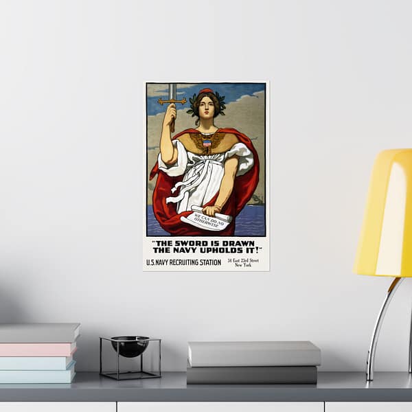 5644510572950069900_2048.jpeg The Sword is Drawn, the Navy Upholds it! - Kenyon Cox (1917) - Patriotic WWI Poster Print