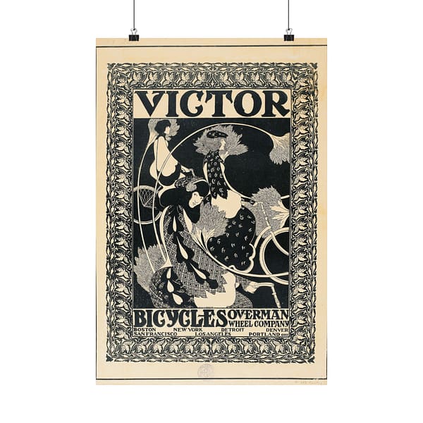5654175287299876054_2048.jpeg Victor Bicycles ad – William Henry Bradley (c. 1896) – Art Nouveau Poster Print