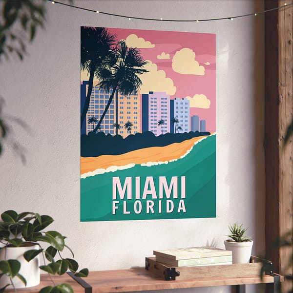 569800559655140430_2048.jpeg Miami, Florida - LUNE Original - Vintage Style Travel Poster Print