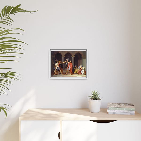 5723493557431134745_2048.jpeg Oath of the Horatii – Jacques-Louis David (1784) – Classical Framed Canvas Print