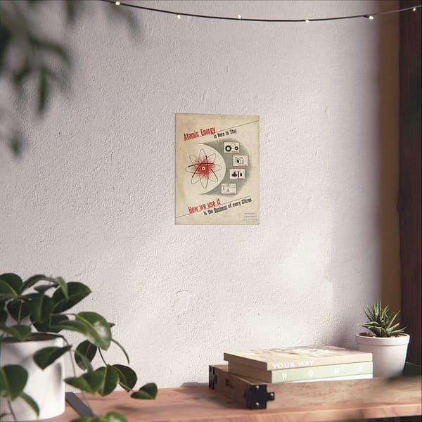 5835726787402084666_2048.jpeg Atomic Energy Is Here to Stay – U.S. Government (c. 1950s) – Atomic Age Poster Print