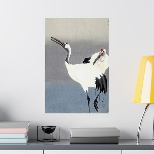 584056166442816140_2048.jpeg Two Cranes – Ohara Koson (c. 1910) – Japanese Woodblock Poster Print