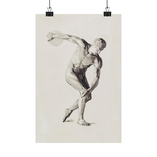 5910651283238271501_2048.jpeg Gipsmodel van Discuswerper - Male Anatomical Study - Jan Veth (c. 1874-1925) - Vintage Art Poster Print