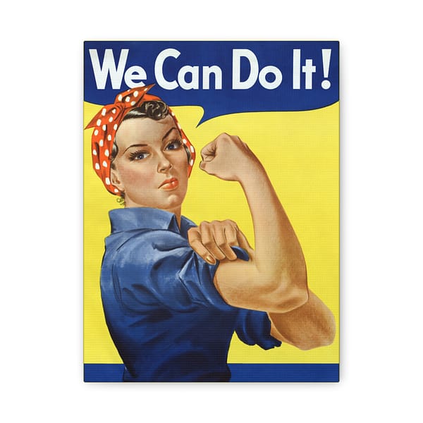 5919731577968528501_2048.jpeg We Can Do It! Rosie the Riveter - J. Howard Miller (1942-1945) - Patriotic WWII Canvas Print
