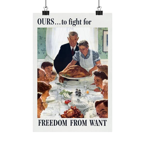 5920407434502852847_2048.jpeg OURS... to fight for - Freedom From Want - Norman Rockwell (1943) - Patriotic WWII Poster Print