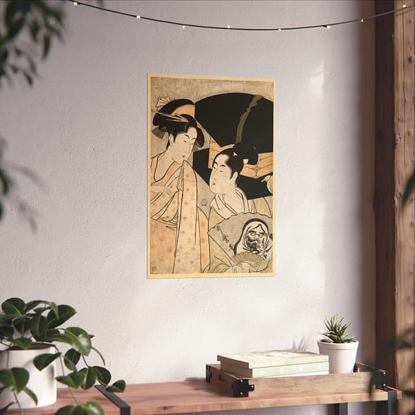 6101198051019610358_2048.jpeg Woman and Fan Vendor - Kitagawa Utamaro (c. 1790s) - Japanese Woodblock Poster Print