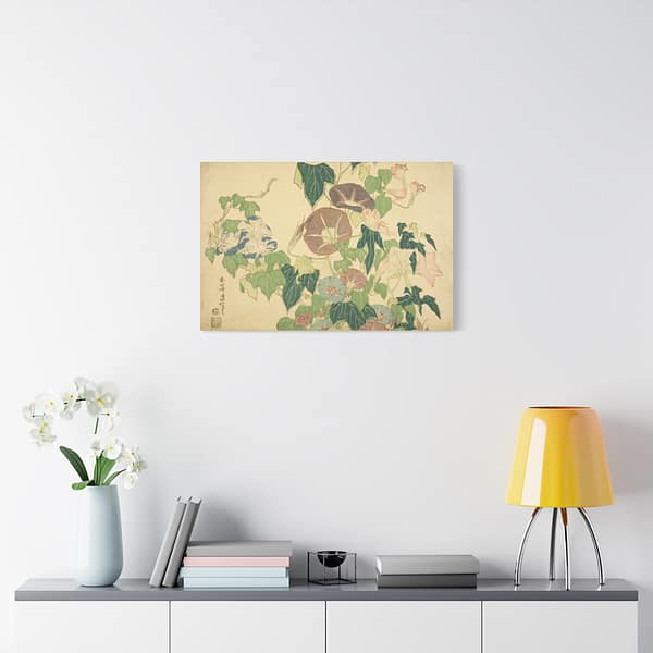 6181023384129013328_2048.jpeg Morning Glories and Tree Frog - Katsushika Hokusai (c. 1833-34) - Japanese Woodblock Canvas Print