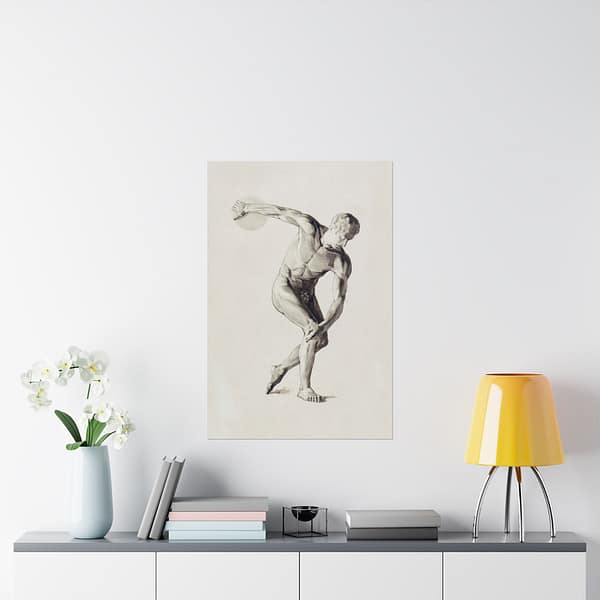 6210617836058772956_2048.jpeg Gipsmodel van Discuswerper - Male Anatomical Study - Jan Veth (c. 1874-1925) - Vintage Art Poster Print