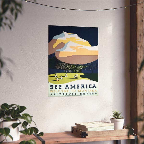 6225431100545919087_2048.jpeg See America: Welcome to Montana – Works Progress Administration (c. 1930s) – Vintage Travel Poster Print