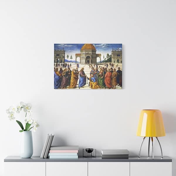 6280831264589100242_2048.jpeg Christ Giving the Keys to St. Peter – Pietro Perugino (c. 1481-1482) – Renaissance Canvas Print