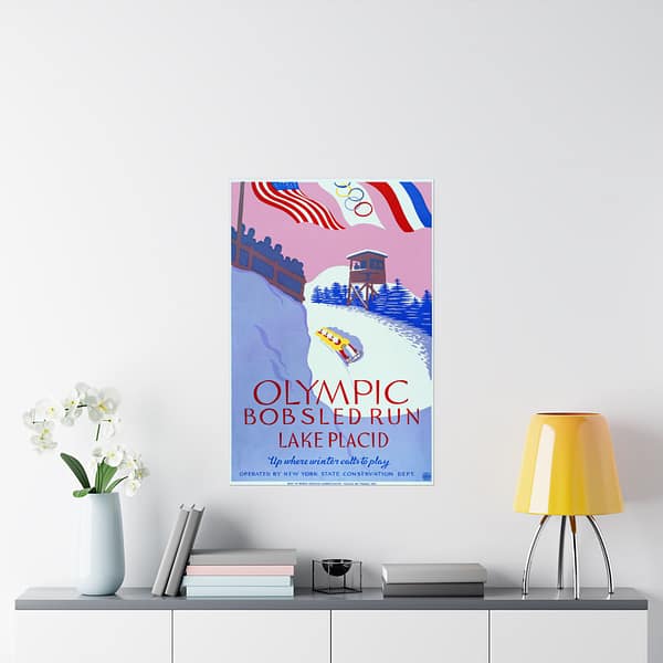 6311289191309000645_2048.jpeg Olympic Bobsled Run, Lake Placid – Works Progress Administration (c. 1937) – Vintage Travel Poster Print
