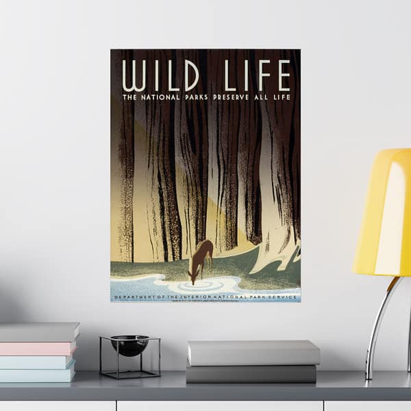 6316242323206740308_2048.jpeg Wild Life: The National Parks Preserve All Life – Works Progress Administration (c. 1930s) – Vintage Travel Poster Print
