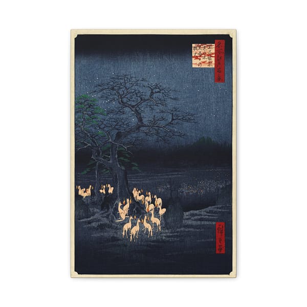 6333270173848455708_2048.jpeg Fox Fires on New Year's Eve at the Garment Nettle Tree at Oji - Utagawa Hiroshige (1857) - Japanese Woodblock Canvas Print