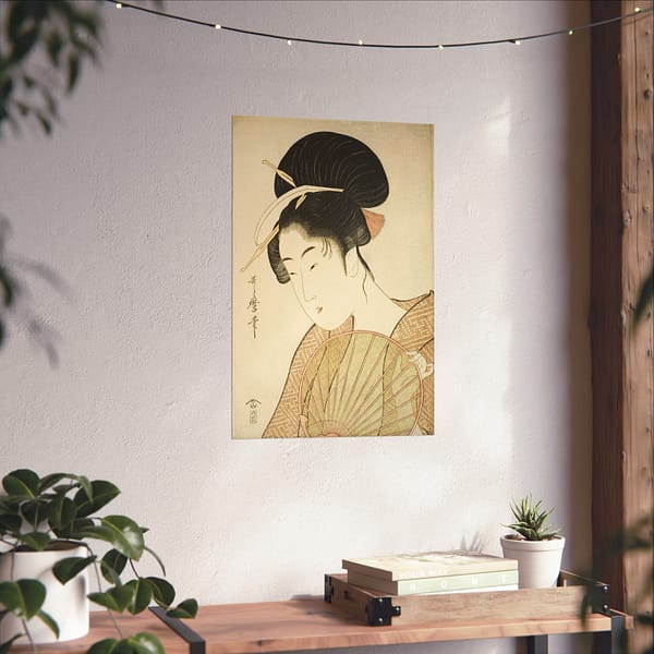 637032443026001973_2048.jpeg Woman Holding a Round Fan - Kitagawa Utamaro (c. 1792-1802) - Japanese Woodblock Poster Print