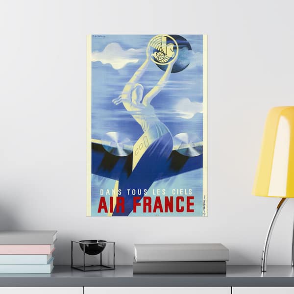 6378346609775655294_2048.jpeg Dans tous les ciels, Air France – Roger de Valerio (c. 1930s) – Vintage Travel Poster Print