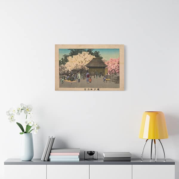 6472279765475495755_2048.jpeg Plum Garden at Kameido – Kobayashi Kiyochika (1879) – Japanese Woodblock Canvas Print