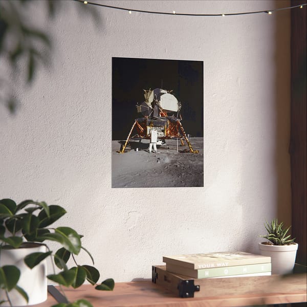 6472490578669060552_2048.jpeg Apollo 11 Lunar Lander, Buzz Aldrin on the Moon – NASA Photograph (1969) – Space Age Poster Print