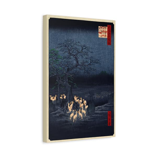 6564540499708559221_2048.jpeg Fox Fires on New Year's Eve at the Garment Nettle Tree at Oji - Utagawa Hiroshige (1857) - Japanese Woodblock Canvas Print