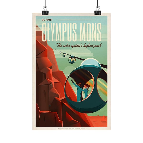 6572495783086845741_2048.jpeg Olympus Mons - The Solar System's Highest Peak - NASA Travel Ad (2015) - Space Age Poster Print