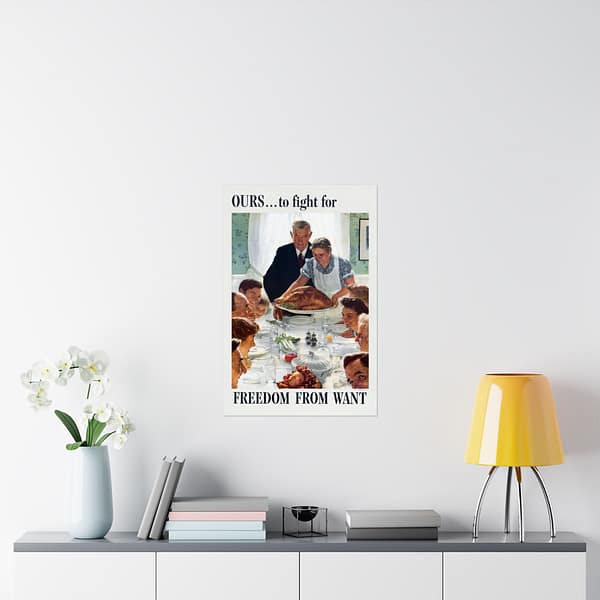 6574953813510815637_2048.jpeg OURS... to fight for - Freedom From Want - Norman Rockwell (1943) - Patriotic WWII Poster Print