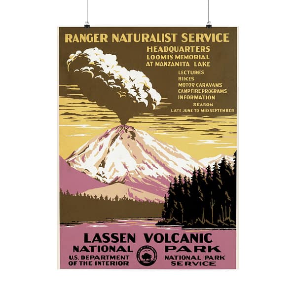 6588405066241479348_2048.jpeg Lassen Volcanic National Park – Works Progress Administration (c. 1938) – Vintage Travel Poster Print