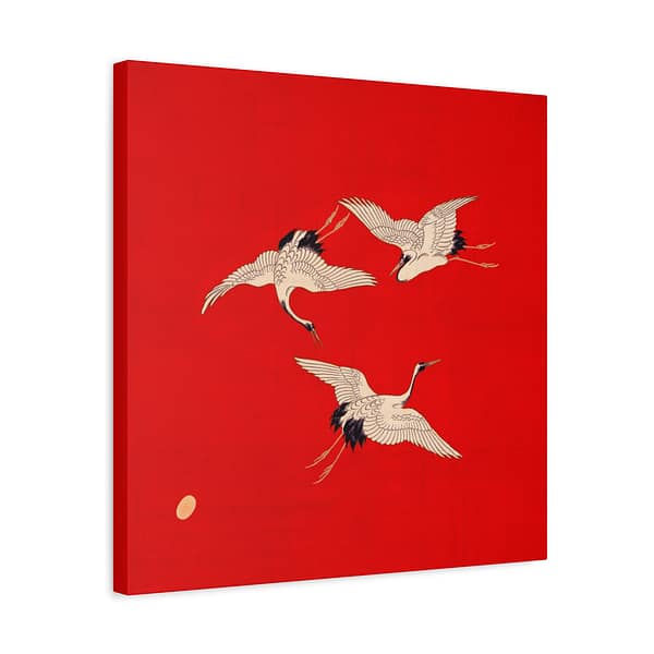 6685059215738983407_2048.jpeg Three Cranes on Vermilion - Japanese Furoshiki Canvas Print