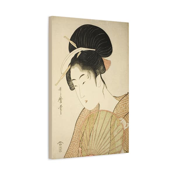 6762937004684560087_2048.jpeg Woman Holding a Round Fan - Kitagawa Utamaro (c. 1792-1802) - Japanese Woodblock Canvas Print
