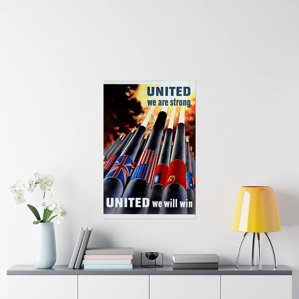 6819537920929477036_2048.jpeg United We Are Strong - United We Will Win - Henry Koerner (1943) - Patriotic WWII Poster Print