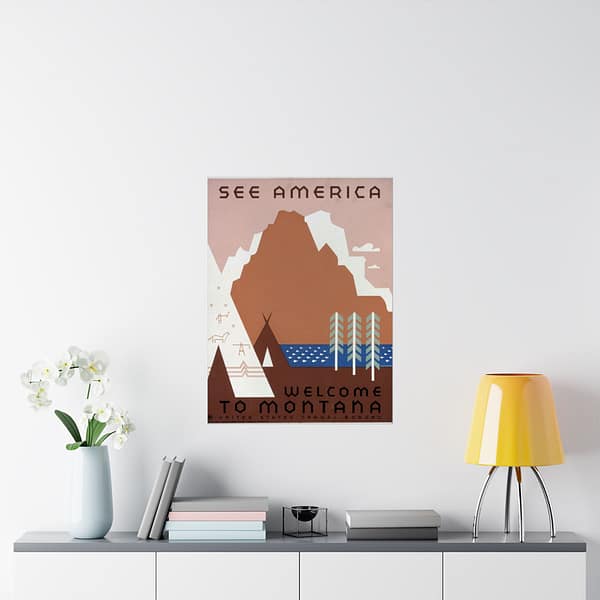 6827730462134104285_2048.jpeg See America: Welcome to Montana – Works Progress Administration (c. 1930s) – Vintage Travel Poster Print