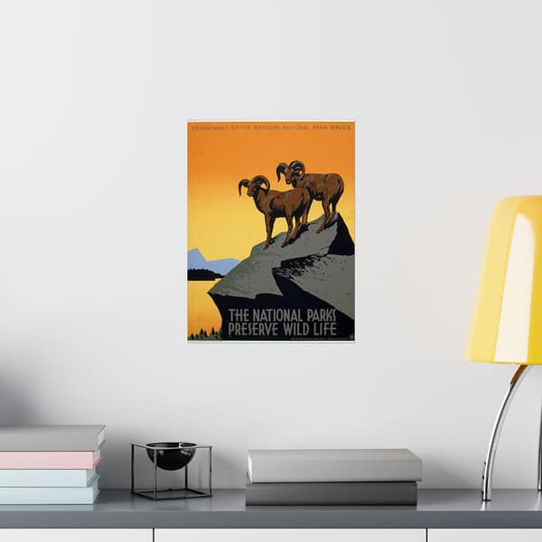 6850408394397145095_2048.jpeg The National Parks Preserve Wild Life – Works Progress Administration (c. 1930s) – Vintage Travel Poster Print