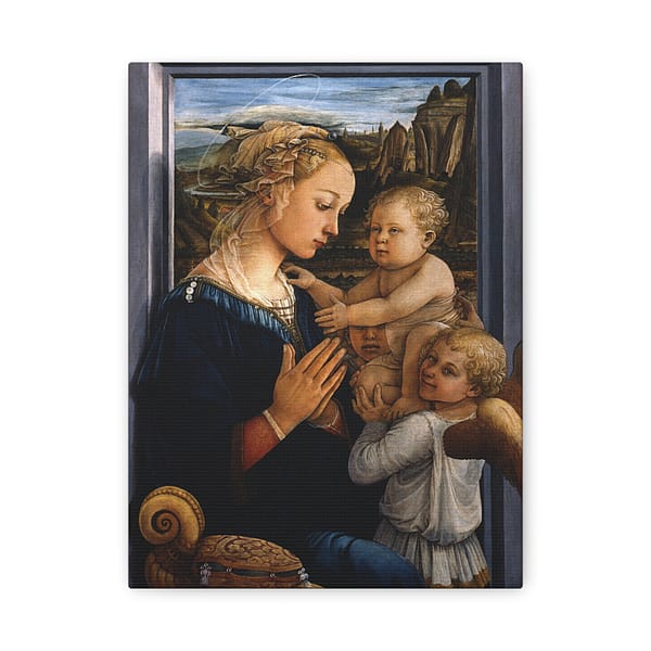 6862442735502001554_2048.jpeg Madonna and Child with Two Angels – Fra Filippo Lippi (c. 1465) – Renaissance Canvas Print
