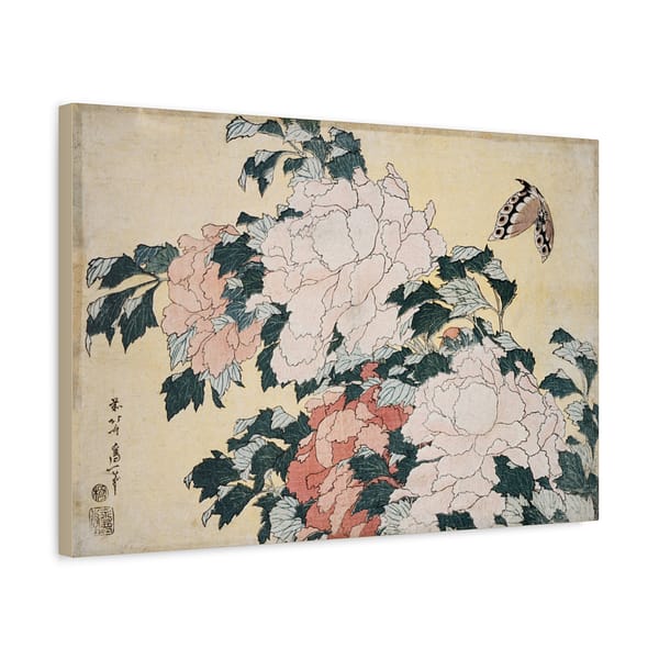 697909569000203786_2048.jpeg Peonies and Butterfly – Katsushika Hokusai (c. 1833-34) – Japanese Woodblock Canvas Print