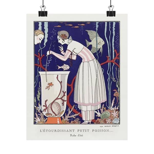 7113949387117674924_2048.jpeg L'étourdissant petit poisson, Robe d'été - George Barbier (1914) - Art Deco Poster Print