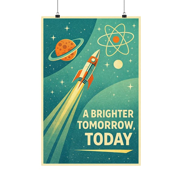 7123067403677078678_2048.jpeg A Brighter Tomorrow, Today – LUNE Original – Atomic Age Poster Print