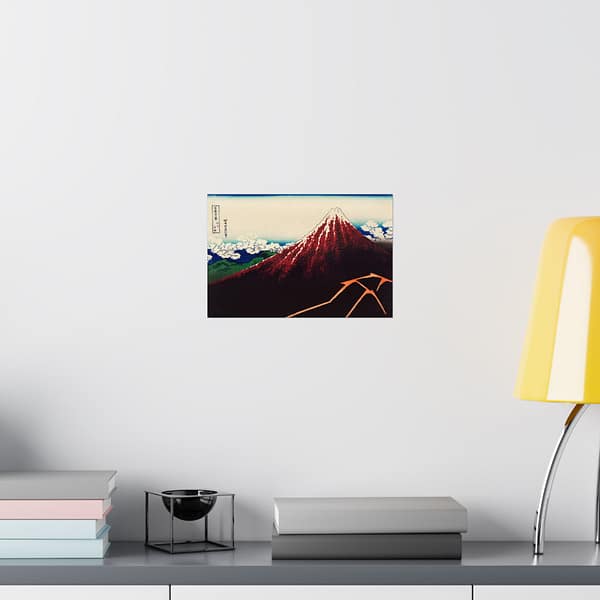 7208909793453360800_2048.jpeg Thunderstorm Beneath the Summit (Sanka Hakuu, Black Fuji) - Katsushika Hokusai (c. 1830-32) - Japanese Woodblock Poster Print