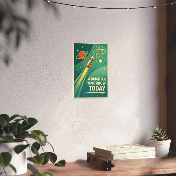 7269348376219848971_2048.jpeg A Brighter Tomorrow, Today – LUNE Original – Atomic Age Poster Print