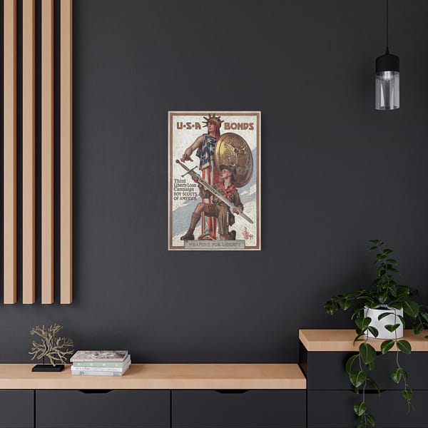 7320741396343533037_2048.jpeg Weapons for Liberty - U.S.A. bonds - J.C. Leyendecker (c. 1918) - Patriotic WWI Canvas Print