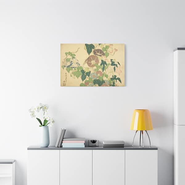 7347153090832766623_2048.jpeg Morning Glories and Tree Frog - Katsushika Hokusai (c. 1833-34) - Japanese Woodblock Canvas Print