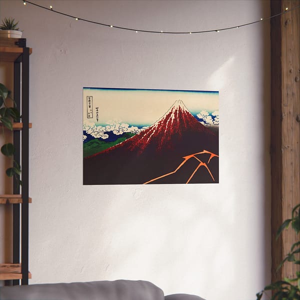 7430713566812535937_2048.jpeg Thunderstorm Beneath the Summit (Sanka Hakuu, Black Fuji) - Katsushika Hokusai (c. 1830-32) - Japanese Woodblock Poster Print