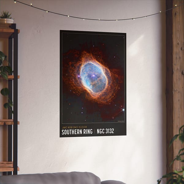 7438417779458013527_2048.jpeg Southern Ring Nebula - NIRCam Compass Image - NASA James Webb Space Telescope - Space Age Poster Print