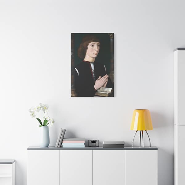 7442614092348606941_2048.jpeg Portrait of a Young Man at Prayer – Hans Memling (c. 1485-1490) – Renaissance Canvas Print