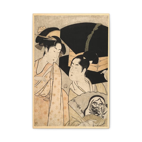 7722056898254866392_2048.jpeg Woman and Fan Vendor - Kitagawa Utamaro (c. 1790s) - Japanese Woodblock Canvas Print
