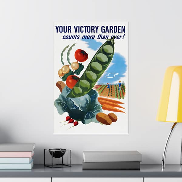 7881066956360412633_2048.jpeg Your Victory Garden Counts More Than Ever! - Hubert Morley (1945) - Patriotic WWII Poster Print