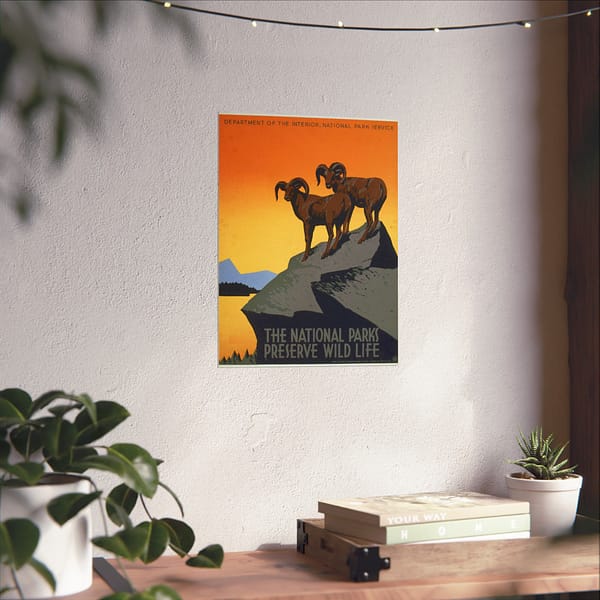 7929077621307252104_2048.jpeg The National Parks Preserve Wild Life – Works Progress Administration (c. 1930s) – Vintage Travel Poster Print