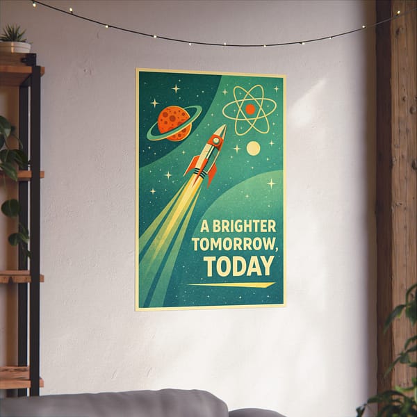 799293789391026515_2048.jpeg A Brighter Tomorrow, Today – LUNE Original – Atomic Age Poster Print